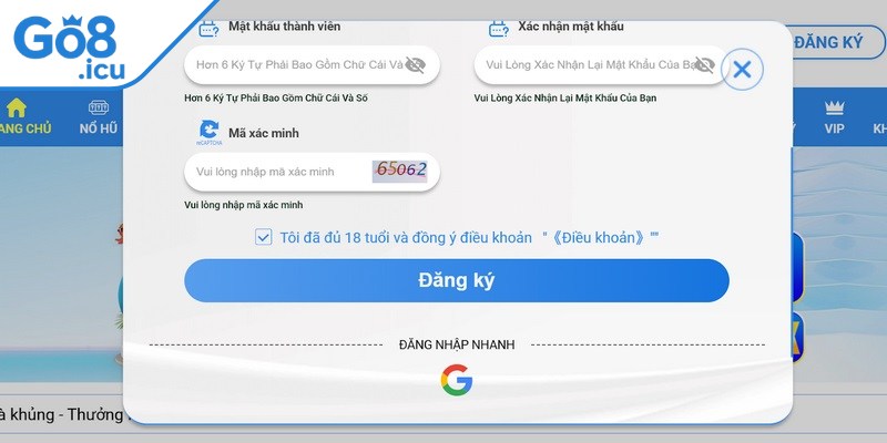 Người chơi cần chuẩn bị gì khi đăng ký Go8