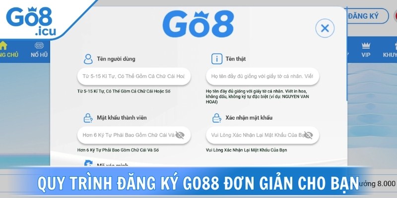 Quy trình đăng ký Go88 đơn giản cho bạn